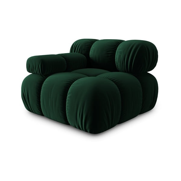Modulinė sofa žalios spalvos iš velveto (su kairiuoju kampu) Bellis – Micadoni Home-image-3