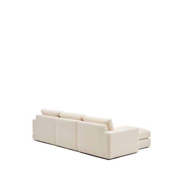 Smėlio spalvos kampinė sofa iš šenilinio audinio (su kairiuoju kampu/su gultu) Alea – Kave Home-image-4