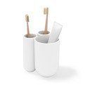 Baltas plastikinis puodelis dantų šepetėliams Touch - Umbra