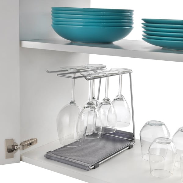 Stiklinės laikiklis iš plieno sidabrinės spalvos Calix – Metaltex-image-3