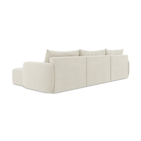 Kreminės spalvos sulankstoma/su sandėliavimo vieta kampinė sofa Kalena – Makamii-image-4