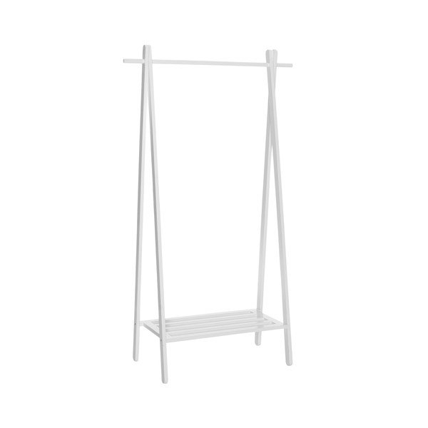 Baltos spalvos iš ąžuolo masyvo drabužių kabykla 91x159x43 cm – Ellos Home