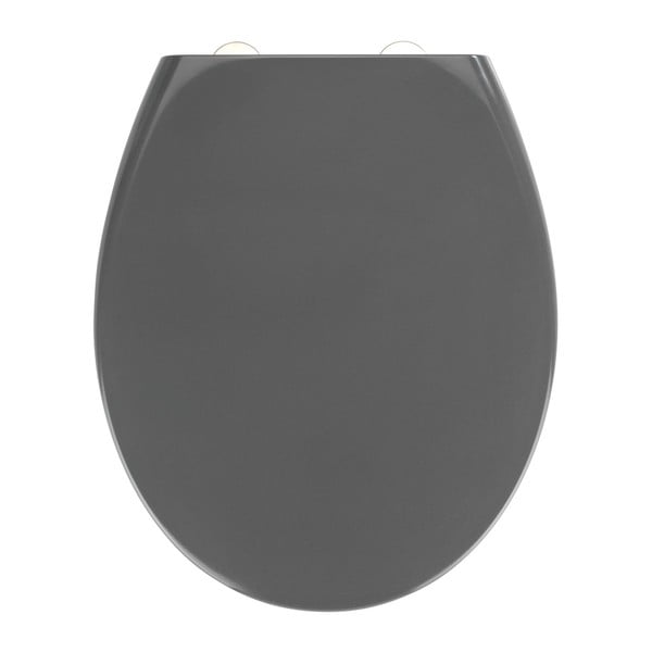 Tamsiai pilka lengvai užsidaranti tualeto sėdynė Wenko Samos, 44,5 x 37,5 cm