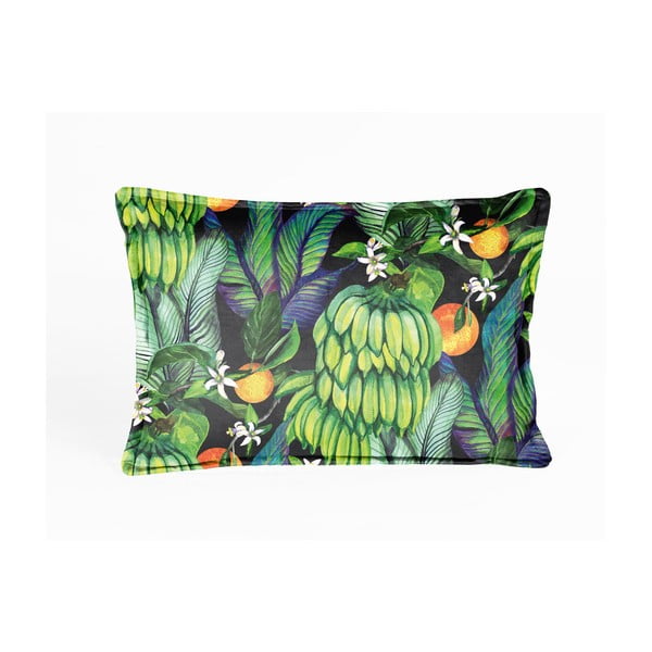 Žalia aksominė pagalvėlė Velvet Atelier Banana, 50 x 35 cm