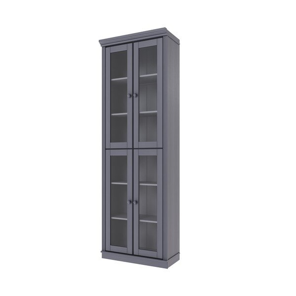 Pilkos spalvos iš pušies masyvo vitrina 74x223x37 cm Anita – Støraa-image-3