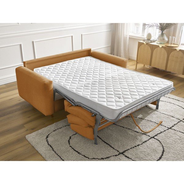 Garstyčių spalvos sofa miegojimui/sulankstoma 220 cm Cocoone – Bobochic Paris-image-1