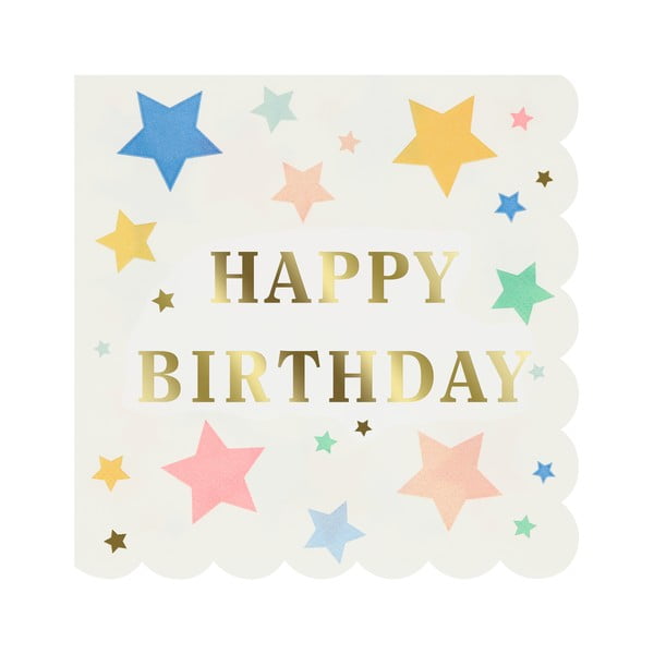 Iš popieriaus servetėlės 16 vnt. Happy Birthday – Meri Meri