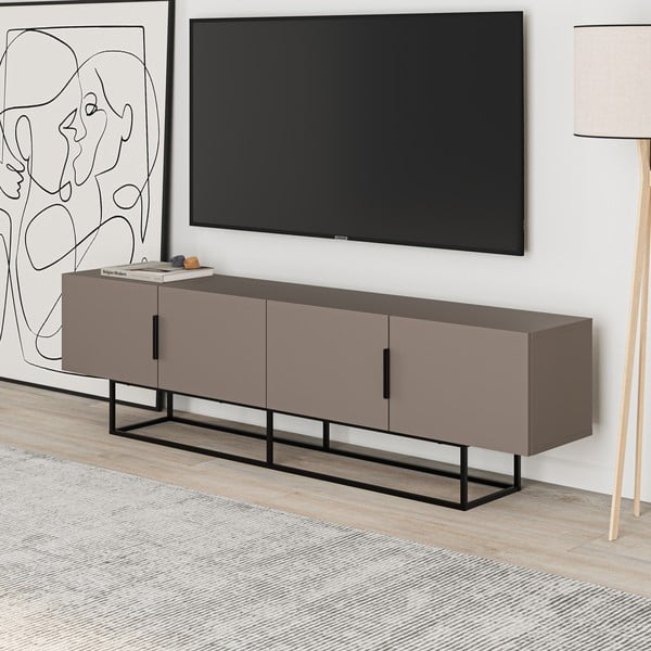 TV spintelė pilkos spalvos/smėlio spalvos 200x55 cm Titan – Marckeric-image-2