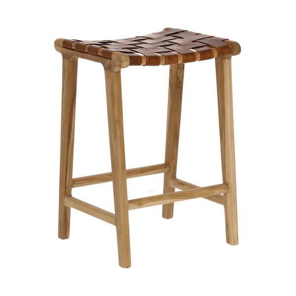 Natūralios spalvos iš dirbtinės odos baro taburetė (sėdynės aukštis 67 cm) Calixta – Kave Home