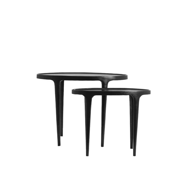 Iš metalo apvalios formos šoniniai stalai 2 vnt. 33x70 cm Arica – Light & Living