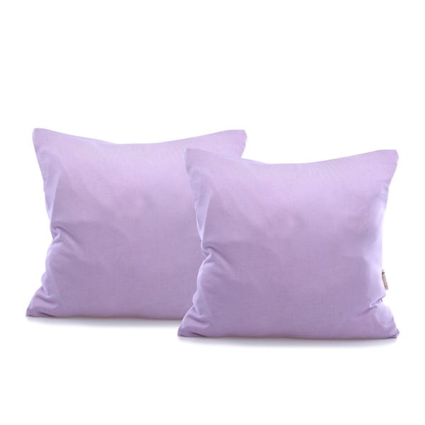 2 violetinės spalvos medvilninių užvalkalų rinkinys DecoKing Amber Violet, 40 x 40 cm