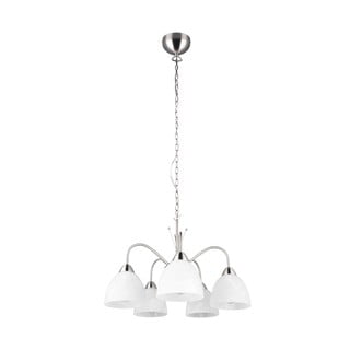 Kabantis šviestuvas baltos spalvos/sidabrinės spalvos ø 55 cm su stiklo gaubtu Dobby – Trio