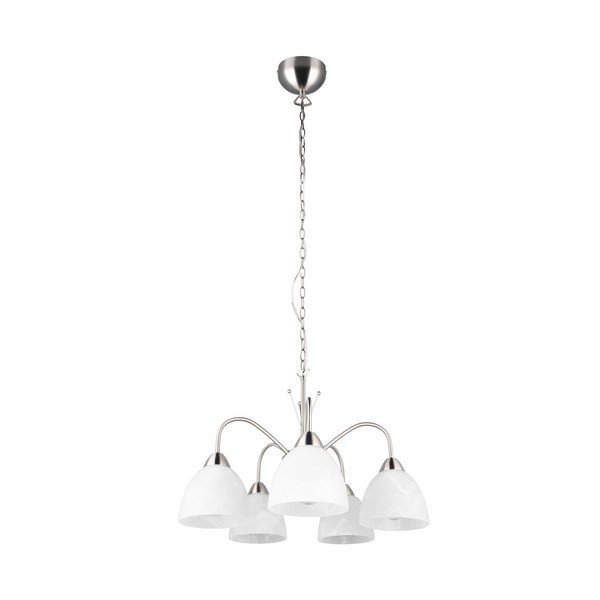 Kabantis šviestuvas baltos spalvos/sidabrinės spalvos ø 55 cm su stiklo gaubtu Dobby – Reality