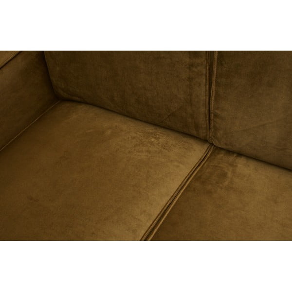 Geltonos spalvos iš velveto kampinė sofa (su dešiniuoju kampu/„L“ formos) Statement – WOOOD-image-1