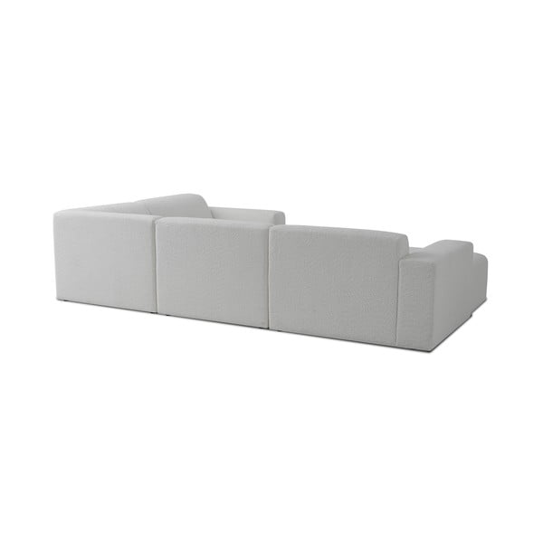 Iš boucle kampinė sofa baltos spalvos („U“ formos) Roxy – Scandic-image-3