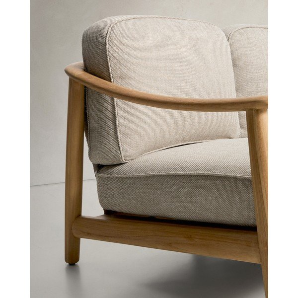 Smėlio spalvos/natūralios spalvos iš audinio sodo sofa Elunda – Kave Home-image-1