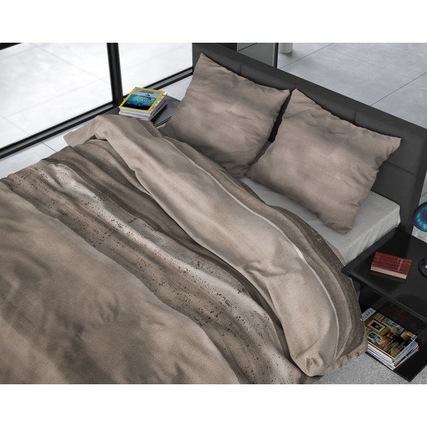 Ruda flanelinė viengulė patalynė Sleeptime Marcus Taupe, 140 x 220 cm-image-1