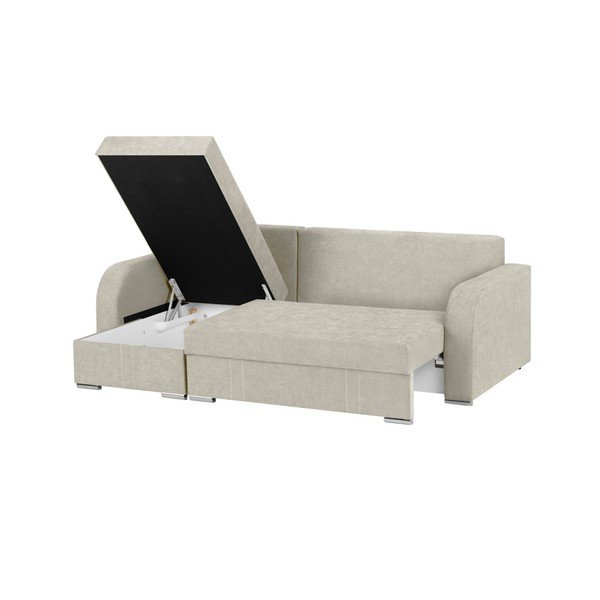 Smėlio spalvos kampinė sofa-lova su dėže "Melart Louise", kairysis kampas-image-4