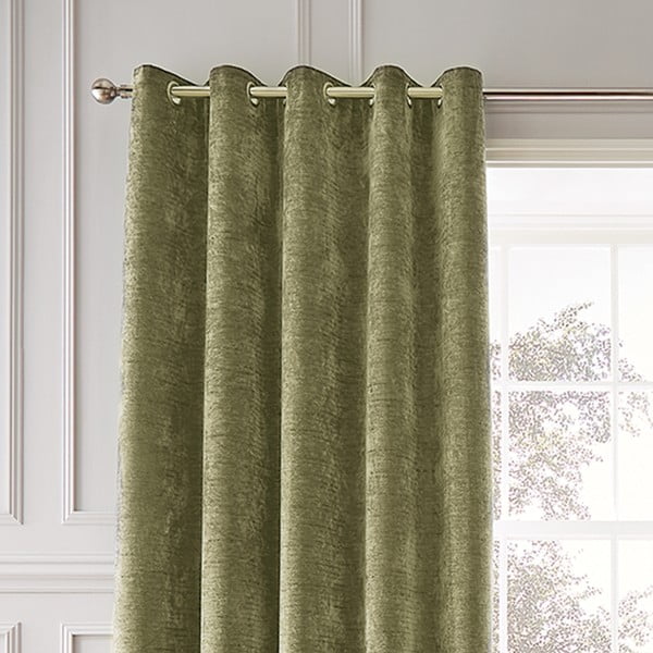 Khaki spalvos iš šenilino termo užuolaidos 2 vnt. 168x183 cm Selene Luxury Chenille – Hyperion