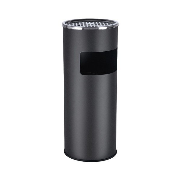 Juoda metalinė šiukšliadėžė su pelenine Songmics-image-4