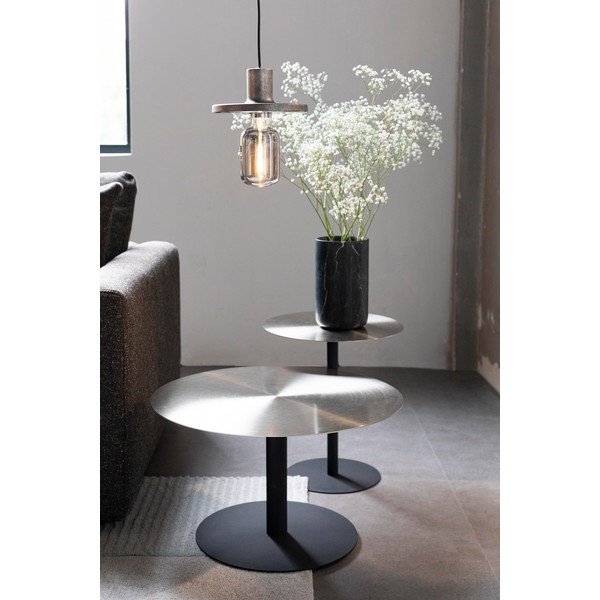 Iš metalo apvalios formos kavos staliukas juodos spalvos/auksinės spalvos ø 60 cm Snow – Zuiver-image-1