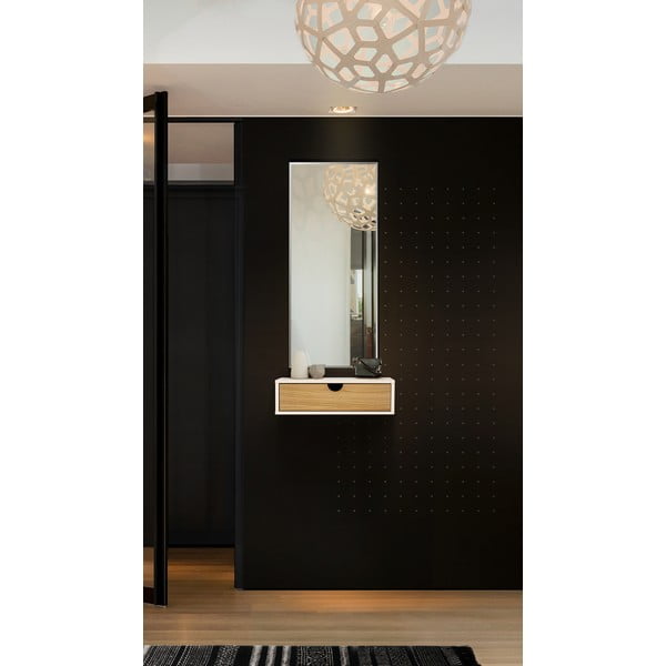 Baltas/natūralus ąžuolinis naktinis staliukas Farsta - Woodman-image-1