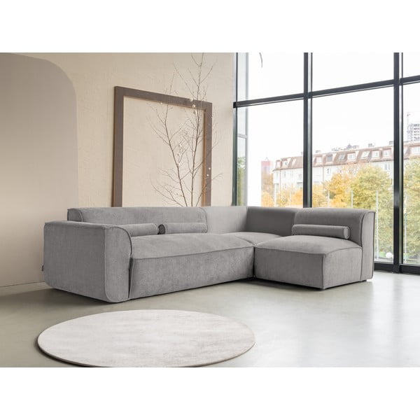 Kampinė sofa šviesiai pilkos spalvos (su dešiniuoju kampu) Flex Felix – Miuform-image-3