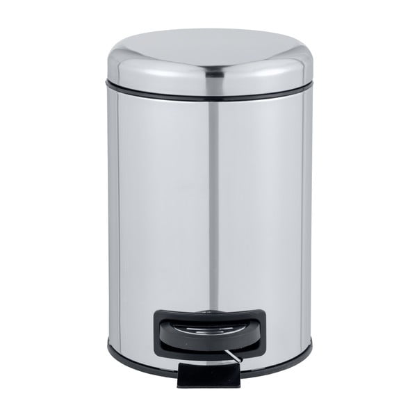 Sidabrinės spalvos šiukšliadėžė su pedalu Wenko Leman Shiny, 3 l-image-2