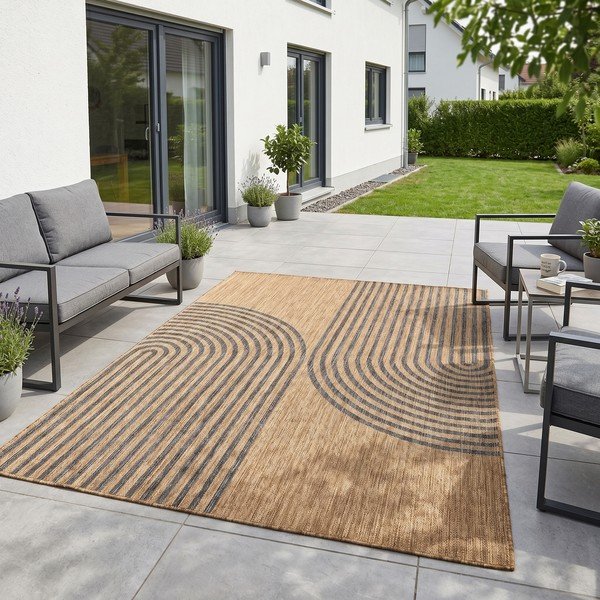 Juodos spalvos/rudos spalvos lauko ir vidaus kilimas 120x170 cm Mira 1453 – Ayyildiz Carpets-image-1