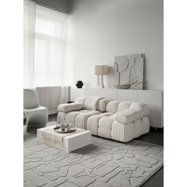 Iš vilnos kilimas šviesiai pilkos spalvos 160x230 cm Morphic Dunes – Agnella-image-2