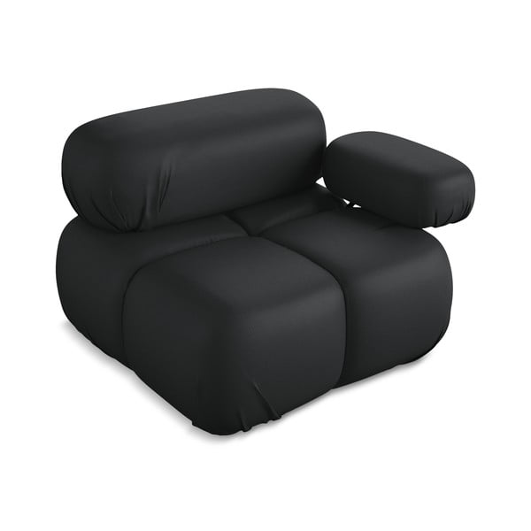 Juodos spalvos iš dirbtinės odos modulinė sofos dalis (su dešiniuoju kampu) Lokua – Makamii-image-3