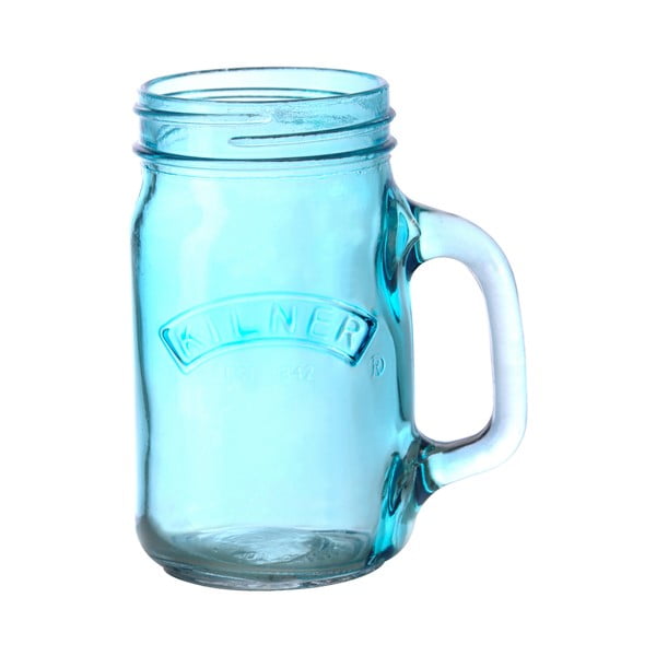 Stiklinė su rankena Kilner, 350 ml, mėlyna