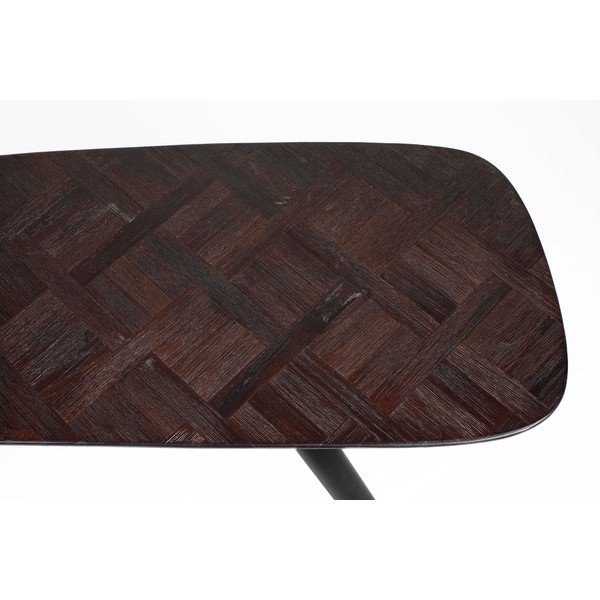 Iš tikmedžio masyvo konsolinis staliukas juodos spalvos 37x118 cm Webster – White Label-image-4