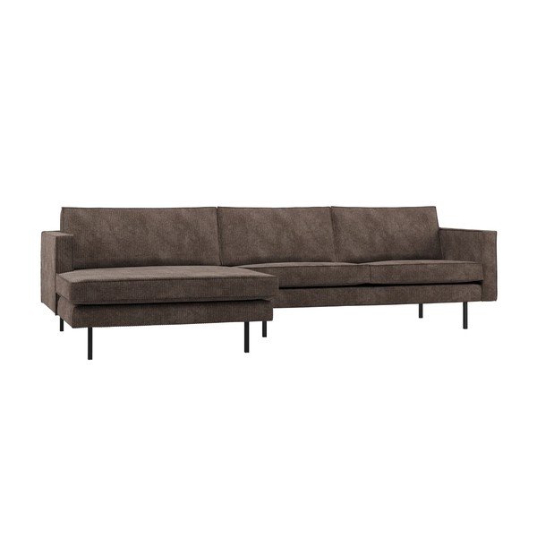 Tamsiai rudos spalvos kampinė sofa (su dešiniuoju kampu/su gultu) Rodeo – WOOOD