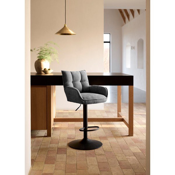 Pilkos spalvos reguliuojamo aukščio baro taburėtės 2 vnt. Marilla – Unique Furniture-image-1