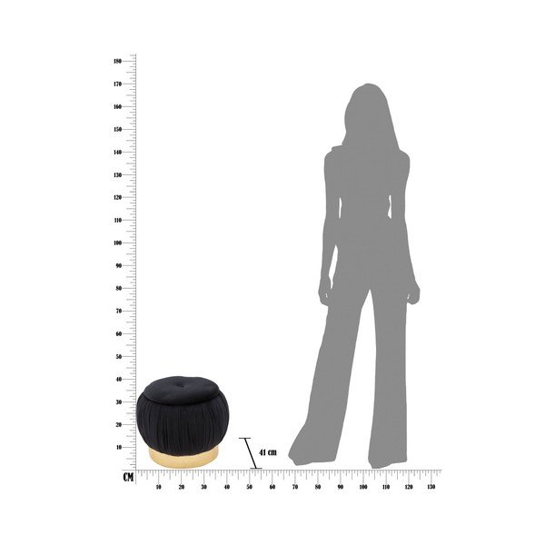 Juodas pufas su dėže "Mauro Ferretti Paris", ⌀ 41 cm-image-4