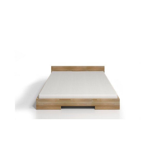 Iš buko masyvo dvigulė lova natūralios spalvos 200x200 cm Spectrum – Skandica-image-4