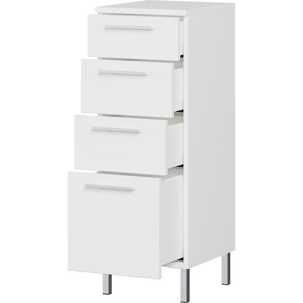 Balta žema vonios kambario spintelė 30x86 cm Arvada - Germania-image-2