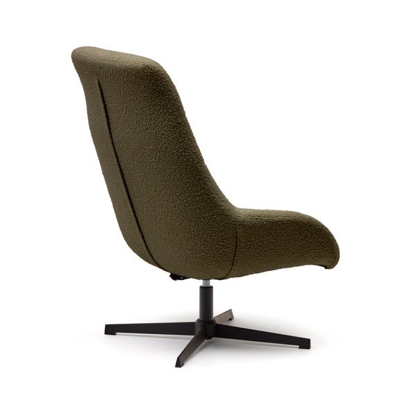Krėslas tamsiai žalios spalvos iš boucle Celida – Kave Home-image-2
