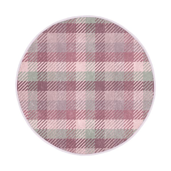 Skalbiamas/robotiniams dulkių siurbliams apvalios formos kilimas rožinės spalvos ø 120 cm Comfort – Mila Home
