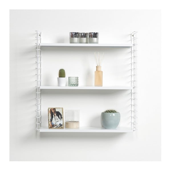 3 pakopų lentyna su baltomis lentynomis Metaltex Libro, 70 cm ilgio-image-1