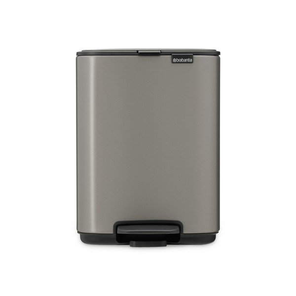 Pilkos spalvos šiukšliadėžė iš plieno su pedalu 4 l Bo – Brabantia-image-4