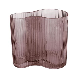 Rudos spalvos stiklo vaza PT LIVING Wave, aukštis 18 cm