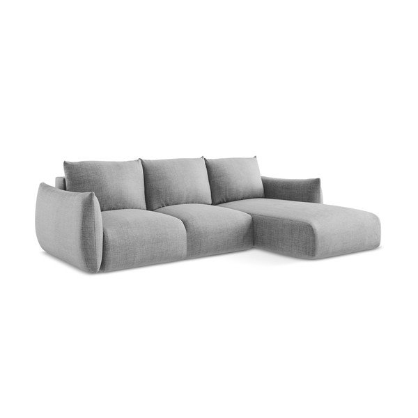 Šviesiai pilkos spalvos sulankstoma kampinė sofa (su dešiniuoju kampu/su gultu) Leila – Makamii-image-3
