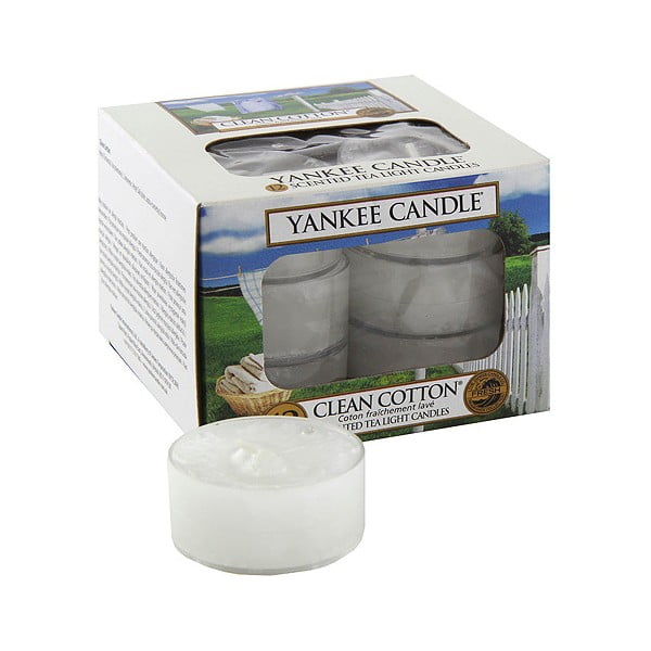 12 "Yankee Candle Pure Cotton" kvapiųjų žvakių rinkinys, degimo trukmė 4-6 val.