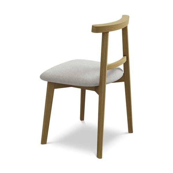 Šviesiai pilkos spalvos iš medienos masyvo valgomojo kėdė Ohelo – Makamii-image-3