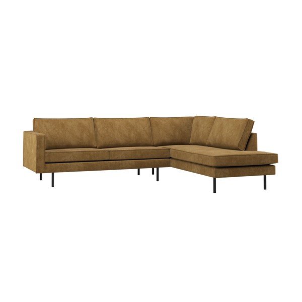 Ochros spalvos kampinė sofa (su dešiniuoju kampu/su gultu) Rodeo – WOOOD