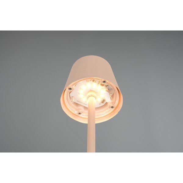 Kreminės spalvos stalinis šviestuvas LED (aukštis 21 cm) su metaliniu gaubtu Diaz – Reality-image-3