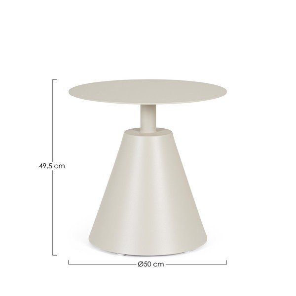 Iš aliuminio apvalios formos sodo šoninis staliukas ø 50 cm Aloha – Bizzotto-image-3