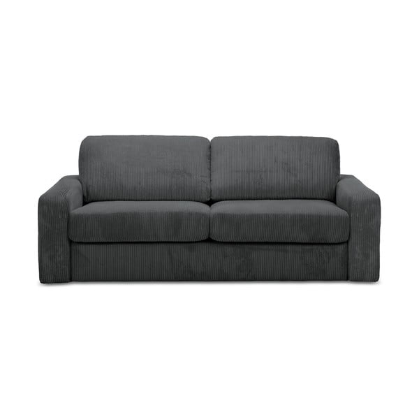 Tamsiai pilkos spalvos iš kordinio velveto sulankstoma sofa 195 cm Nona – Makamii